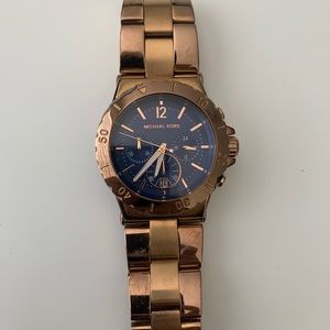 Michael Kors Rose Gold and Blue Watch